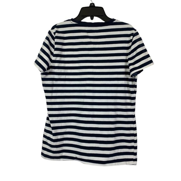 Tommy Hilfiger Women's Navy Blue & White T-shirt - Picture 2 of 6